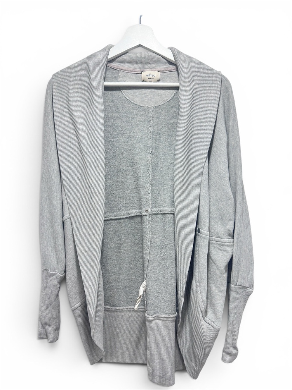 Aritzia Wilfred Gray Oversized Cardigan Wrap Sweater Medium M Gray Cozy Cocoon